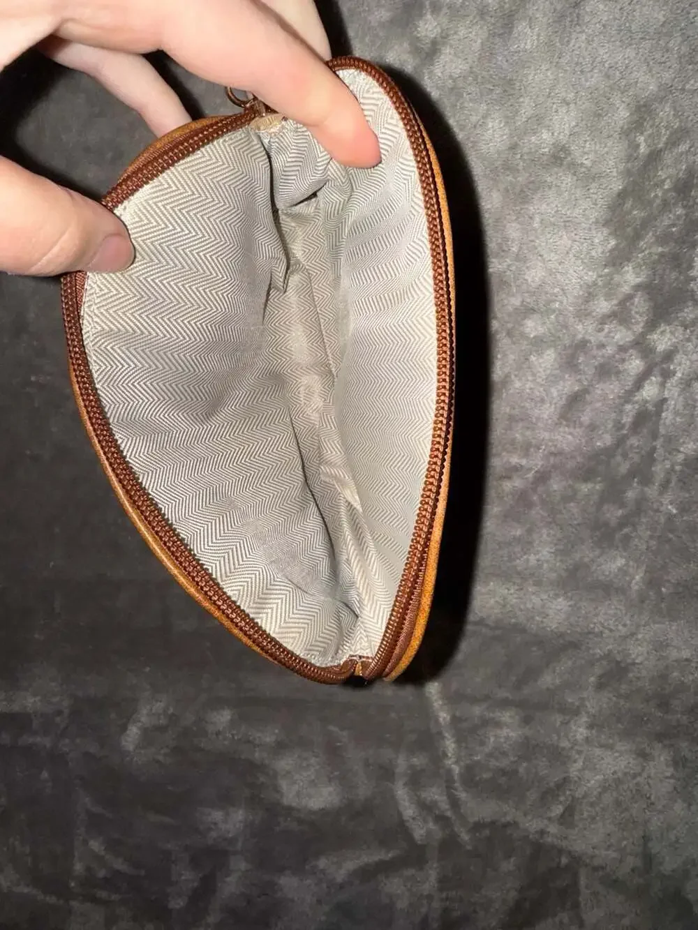 Hkcluf Brown Faux Leather Wristlet Pouch